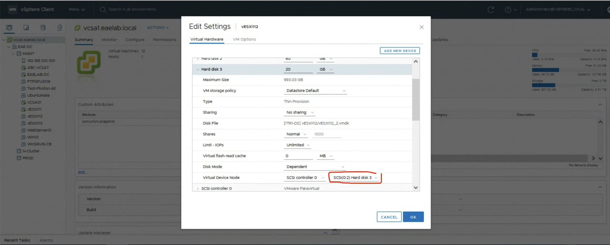 Using a HDD as a SSD in vSAN Home Lab (Nested Lab) – ITSaurus